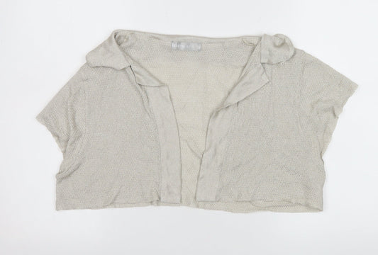 Womens UK Size XL Sabatini White Beige Shrug Jumper
