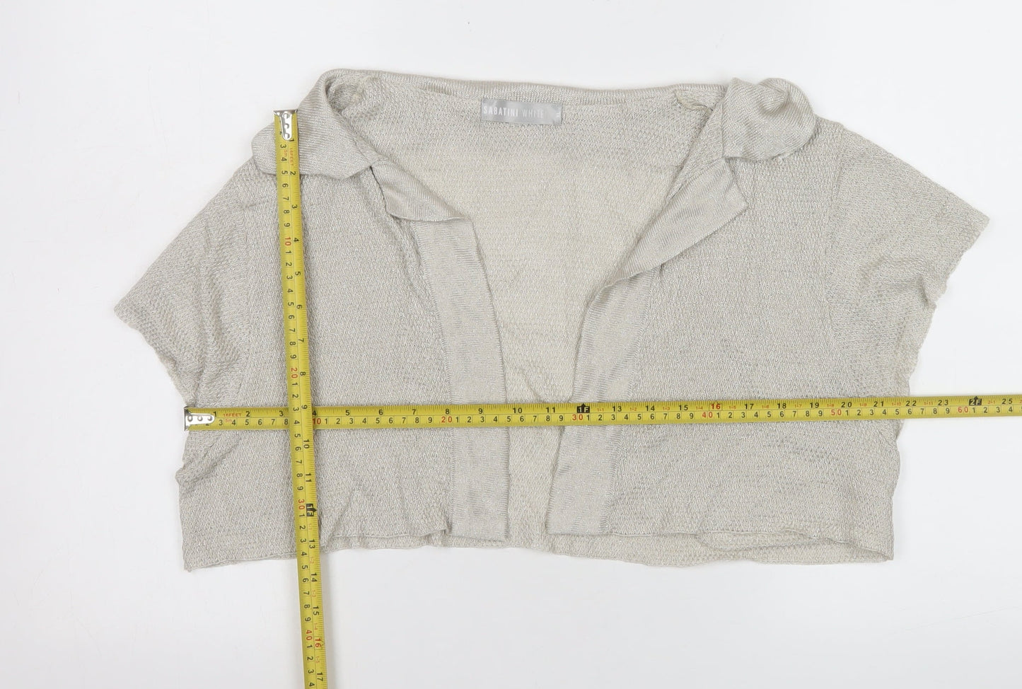 Womens UK Size XL Sabatini White Beige Shrug Jumper