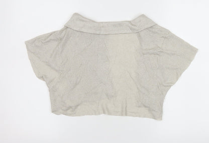 Womens UK Size XL Sabatini White Beige Shrug Jumper