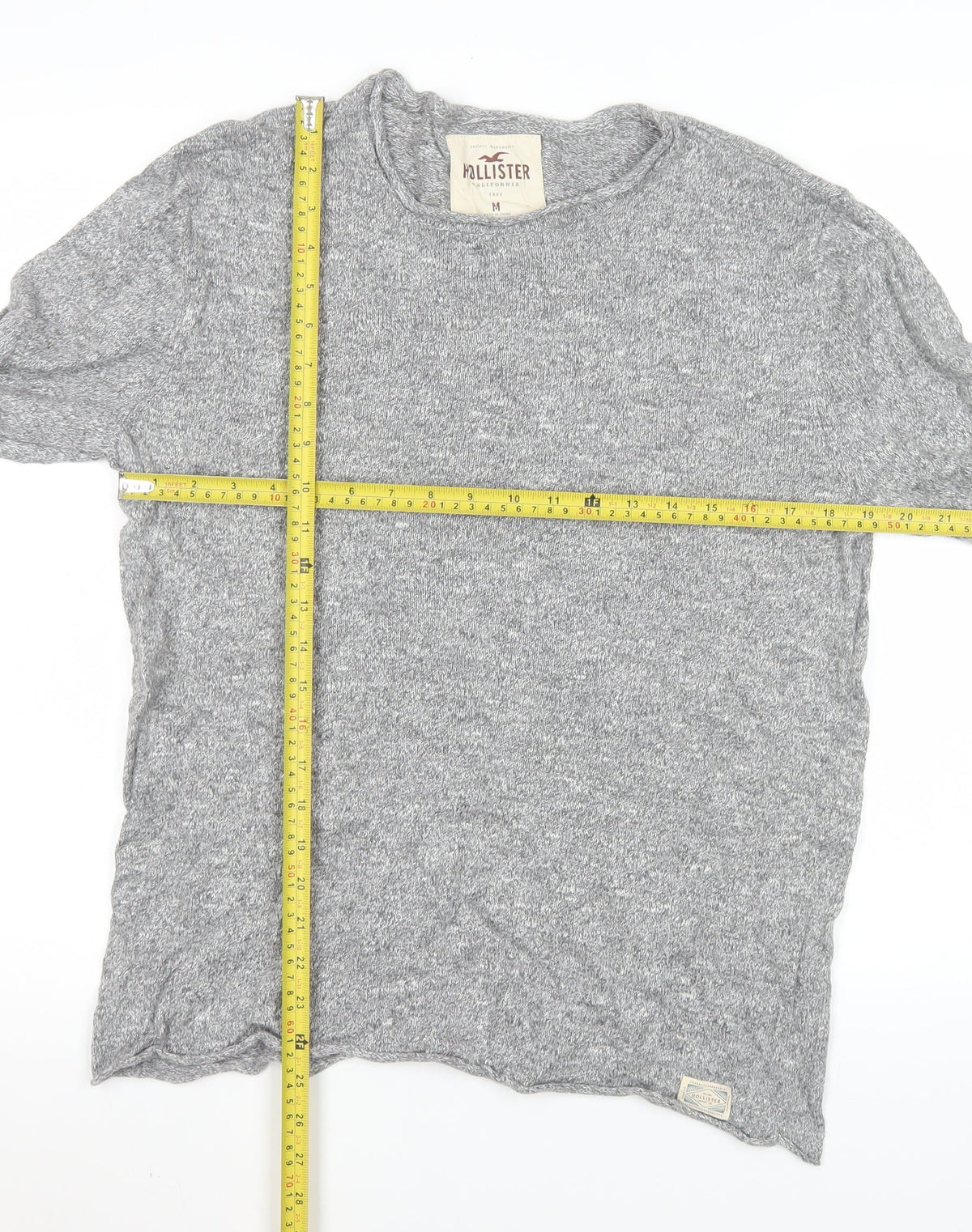 Mens UK Size M Hollister Grey Pullover Jumper