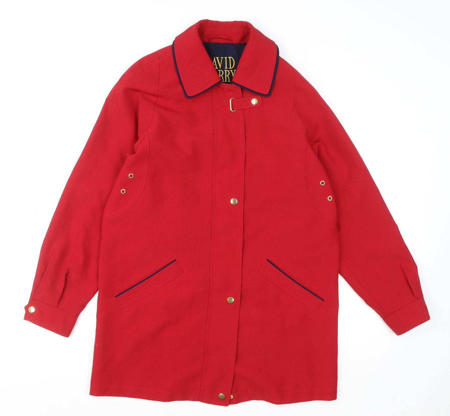 Womens UK Size 10 David Barry Red Rain Coat