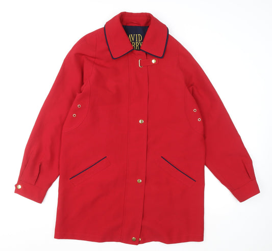 Womens UK Size 10 David Barry Red Rain Coat