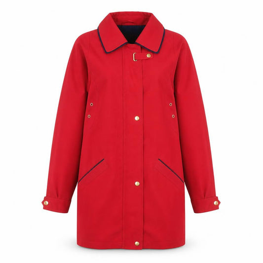 Womens UK Size 10 David Barry Red Rain Coat