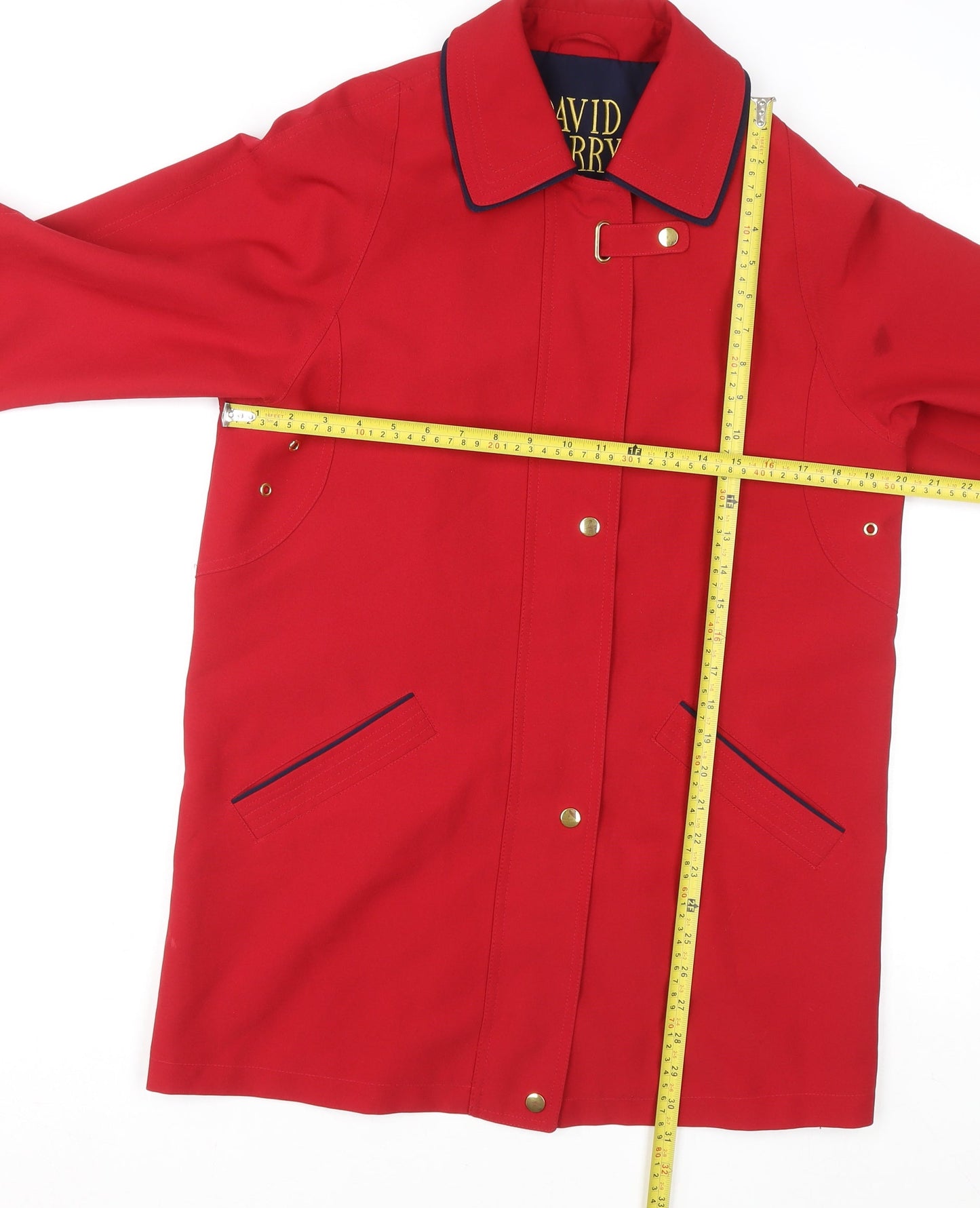 Womens UK Size 10 David Barry Red Rain Coat