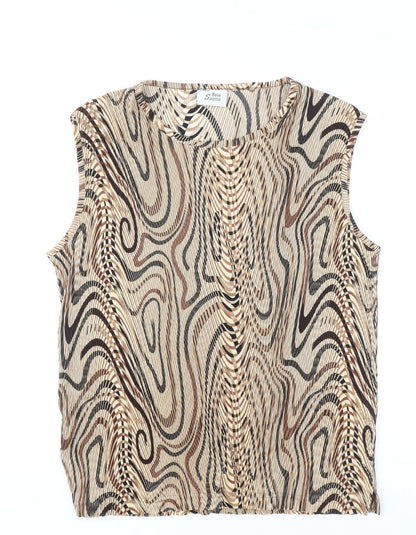 Womens UK Size L Belle Surprise Beige Basic Blouse