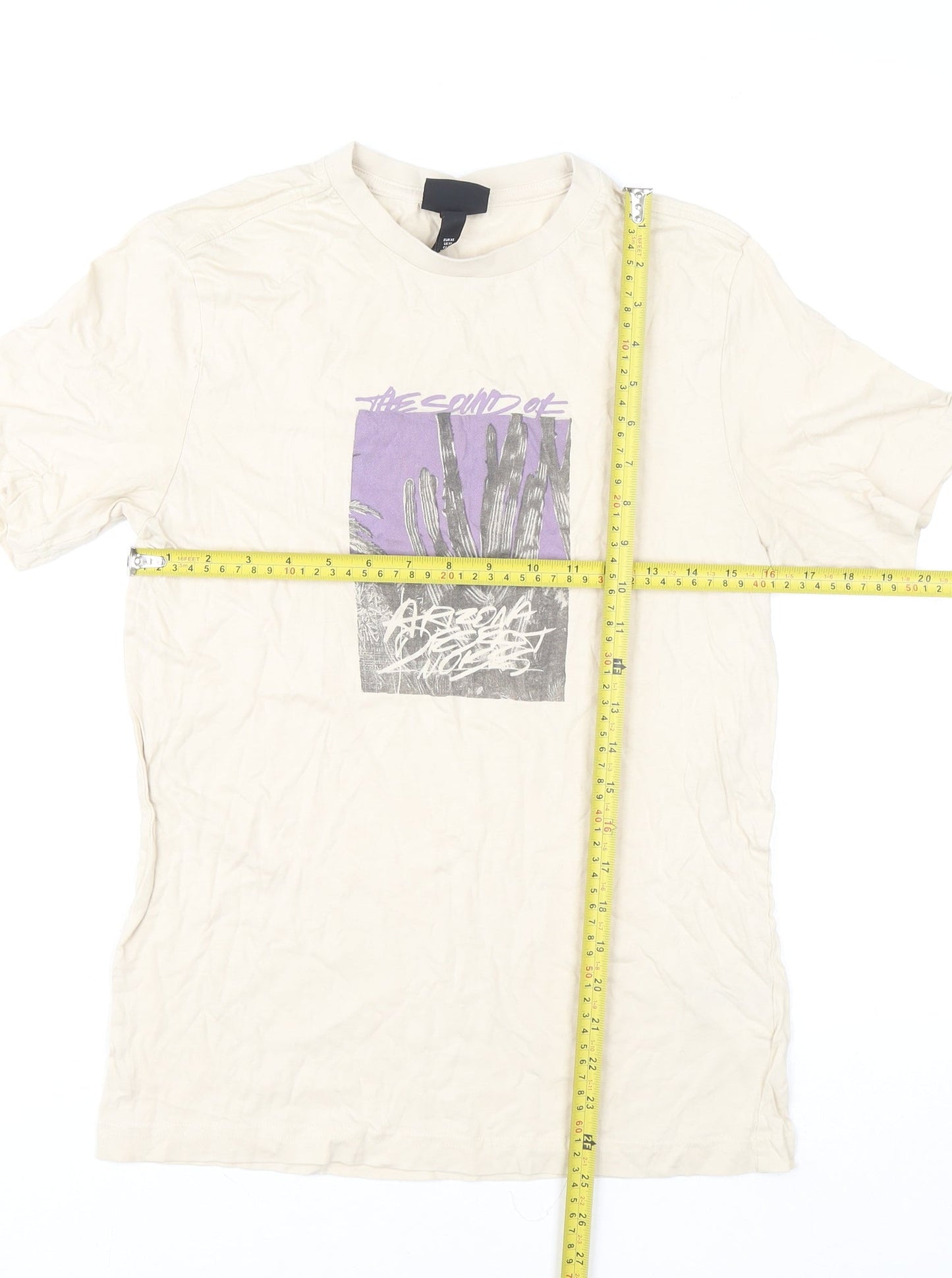 Mens UK Size XS H&M Beige  T-Shirt