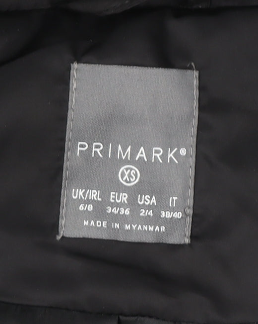 Womens UK Size XS Primark Black Puffer Jacket