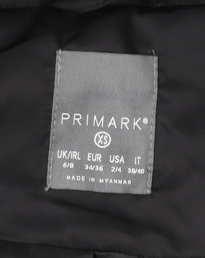 Womens UK Size XS Primark Black Puffer Jacket
