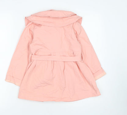 Qingdao WWCX Girls Pink Cotton Linen Belted Trench Coat Age 13 Years