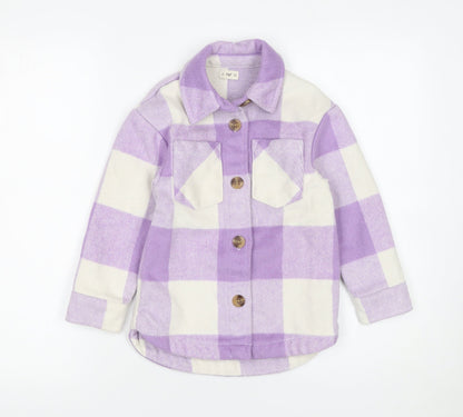 Girls UK Size 5-6 Years F&F Purple Shirt Jacket
