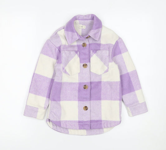 Girls UK Size 5-6 Years F&F Purple Shirt Jacket