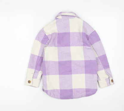 Girls UK Size 5-6 Years F&F Purple Shirt Jacket