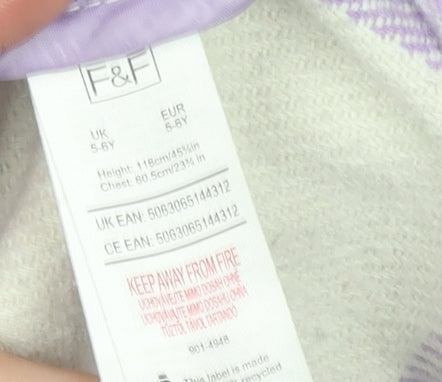 Girls UK Size 5-6 Years F&F Purple Shirt Jacket