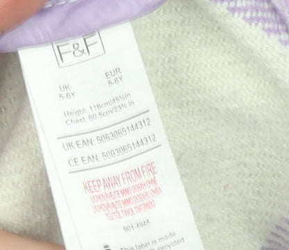 Girls UK Size 5-6 Years F&F Purple Shirt Jacket