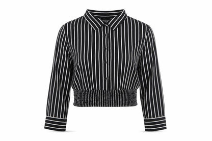 Womens UK Size XS Zudio Black Cropped Blouse