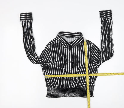 Womens UK Size XS Zudio Black Cropped Blouse