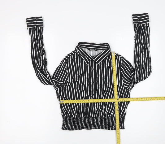 Womens UK Size XS Zudio Black Cropped Blouse