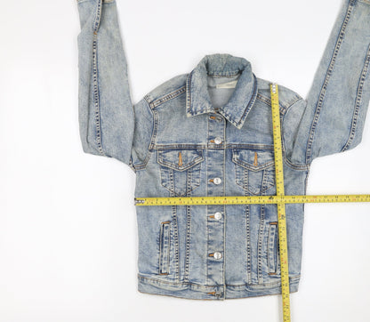 Womens UK Size XS Mango Blue Basic Jacket