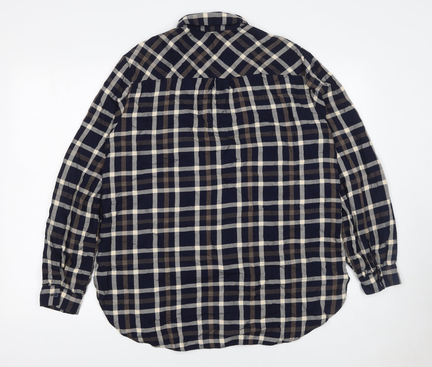 Womens UK Size 14 Dunnes Blue Basic Button-Up