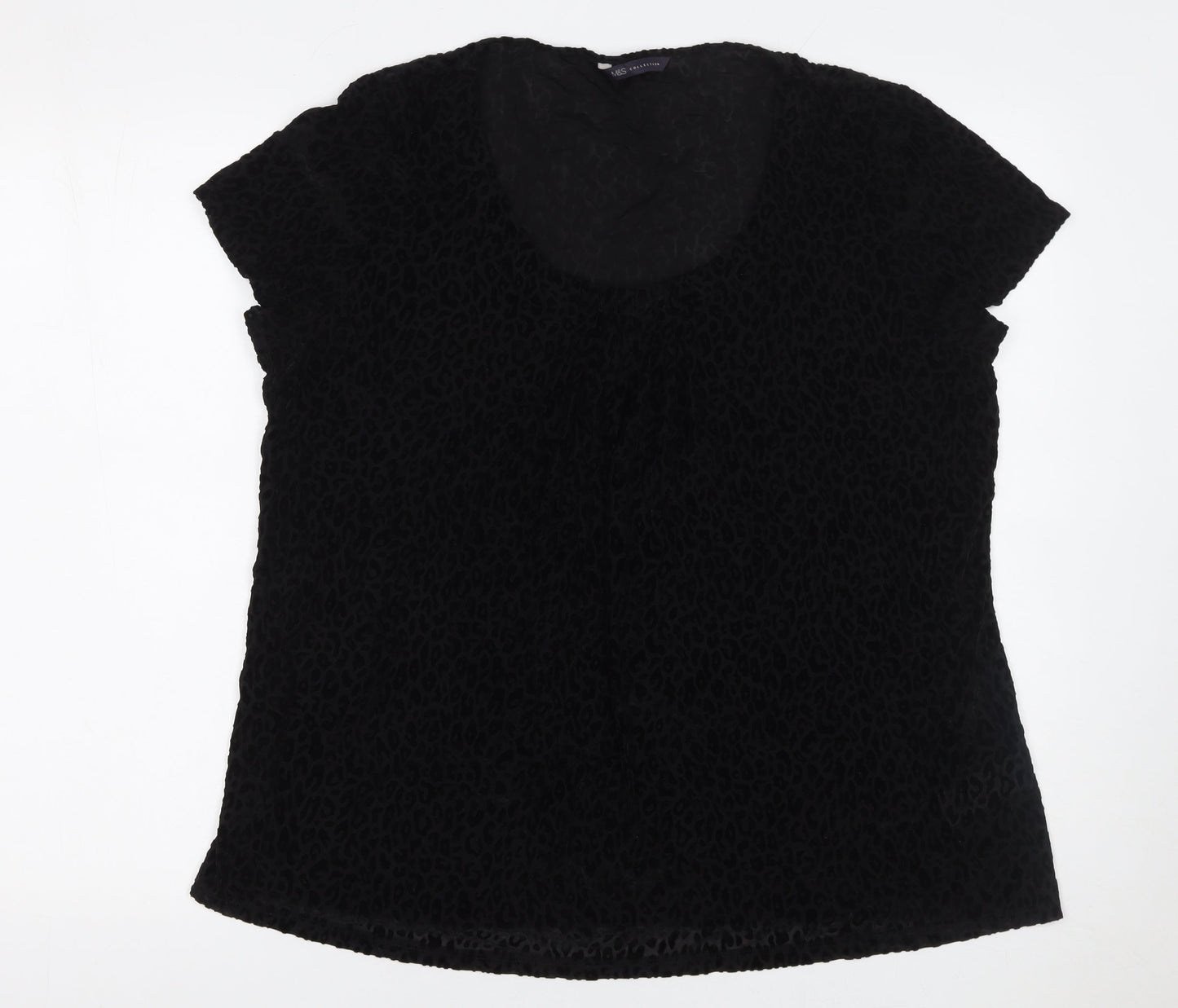 Womens UK Size 16 Marks and Spencer Black Basic Blouse