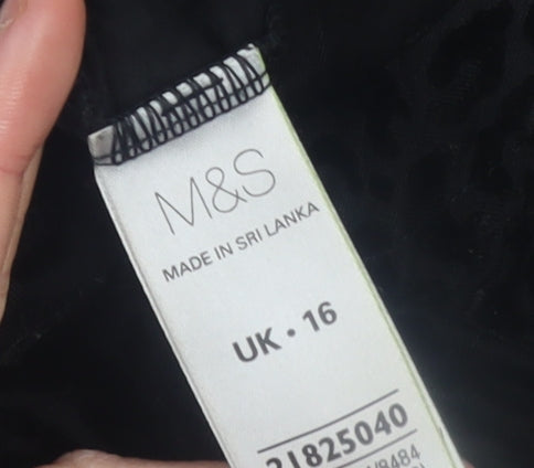 Womens UK Size 16 Marks and Spencer Black Basic Blouse