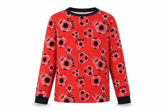 Dunnes Stores Boys Red Football Strike Long Sleeve Pyjama Top 12-13 Years