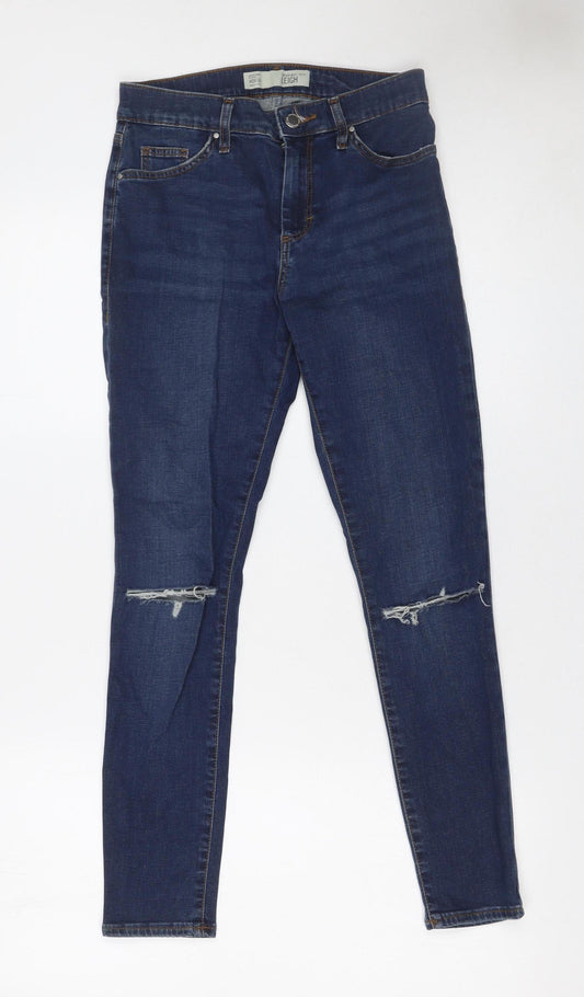 Womens UK Size 8 Topshop Slim Fit Skinny Blue Jeans