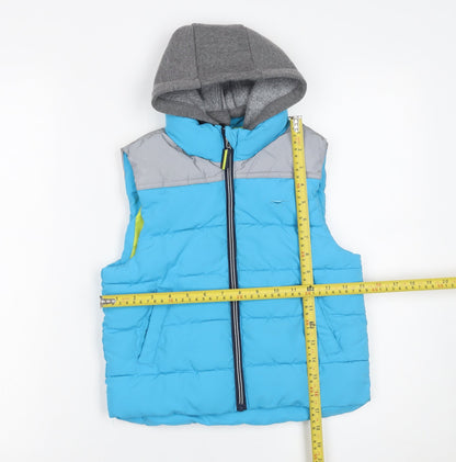 Debenhams Boys Blue Hooded Padded Bodywarmer Gilet 4-5 Years Polyester