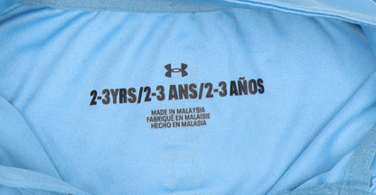 Under Armour Boys Blue 2-3 Years 1/4 Zip Long Sleeve Sports Sweatshirt