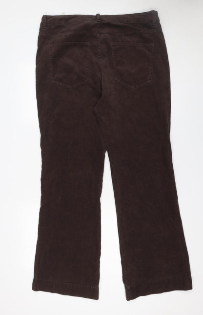 Marks and Spencer Women’s Brown Corduroy Flared High Rise Trousers Size 18