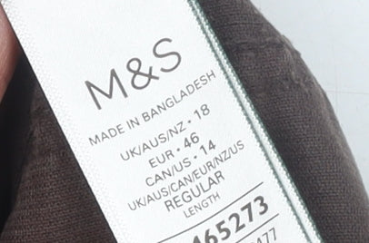 Marks and Spencer Women’s Brown Corduroy Flared High Rise Trousers Size 18