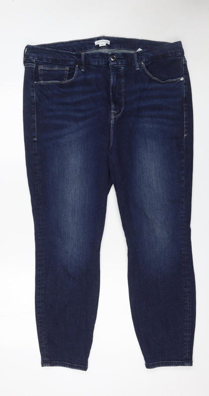 Womens UK Size 20 Good American Slim Fit Skinny Blue Jeans