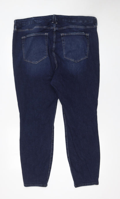 Womens UK Size 20 Good American Slim Fit Skinny Blue Jeans