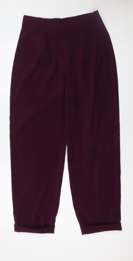 Womens UK Size 10 Briggs New York Regular Fit Casual Workwear Purple Trousers