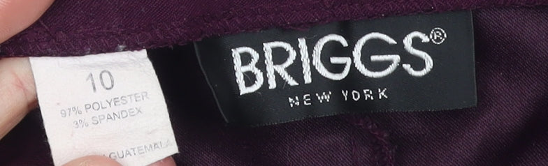 Womens UK Size 10 Briggs New York Regular Fit Casual Workwear Purple Trousers