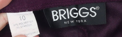 Womens UK Size 10 Briggs New York Regular Fit Casual Workwear Purple Trousers