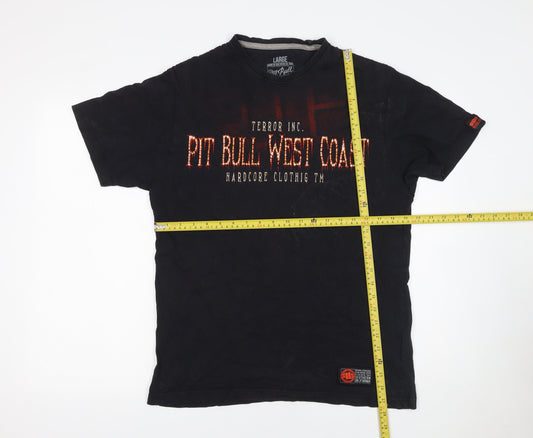 Mens UK Size L Pit Bull West Coast Black  T-Shirt