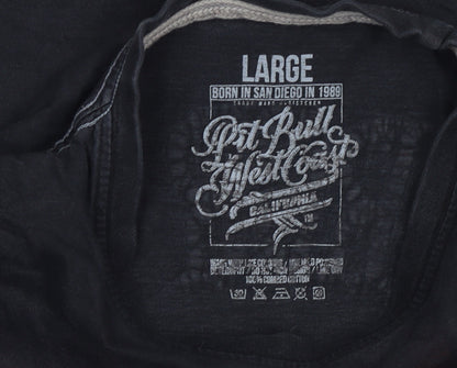 Mens UK Size L Pit Bull West Coast Black  T-Shirt