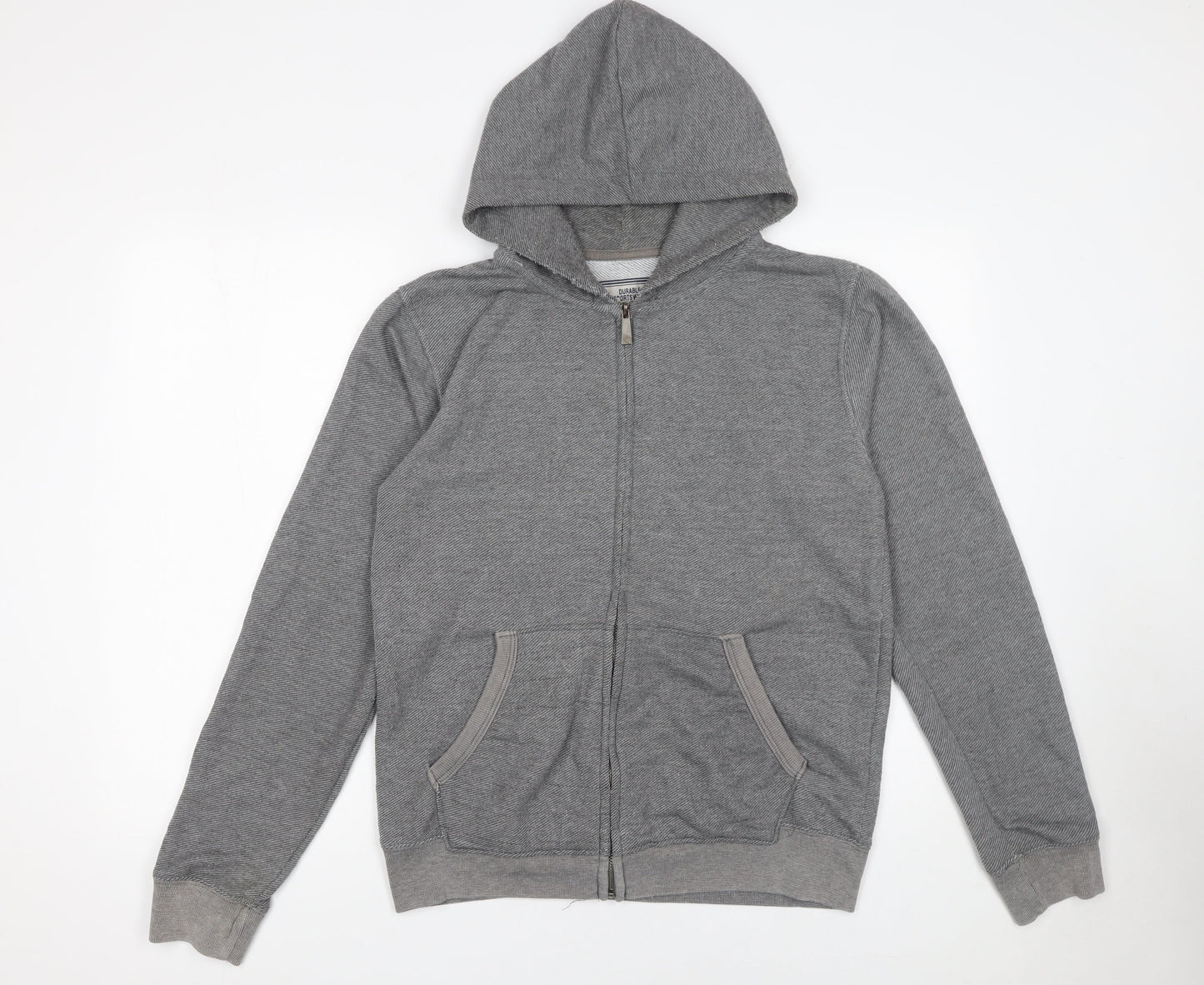 Mens UK Size S Cotton On Grey Full Zip Hoodie