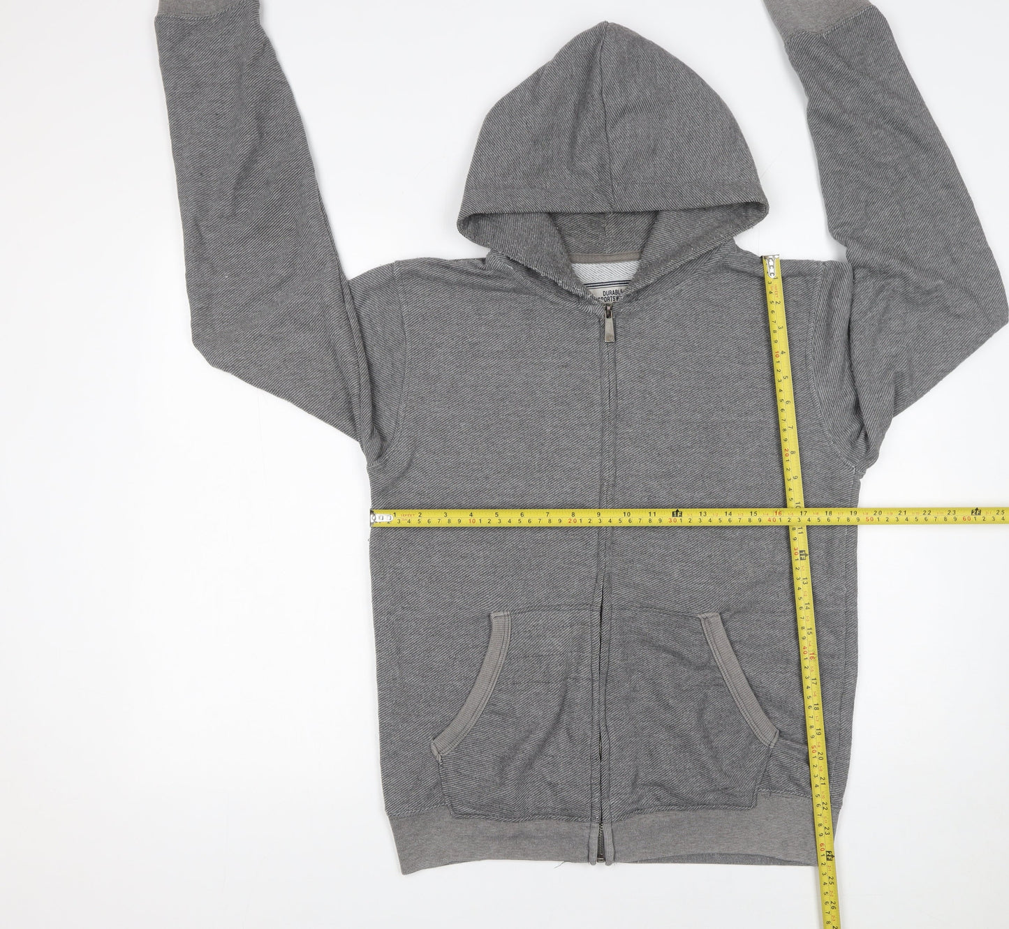 Mens UK Size S Cotton On Grey Full Zip Hoodie