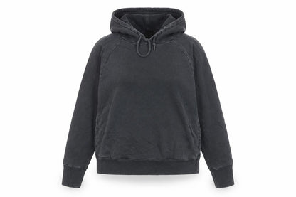 Gap Women’s Black Pullover Hoodie L Relaxed Fit Cotton Blend