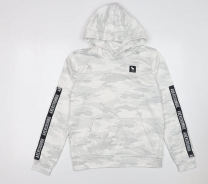 Boys UK Size 13-14 Years Abercrombie White Pullover Hoodie