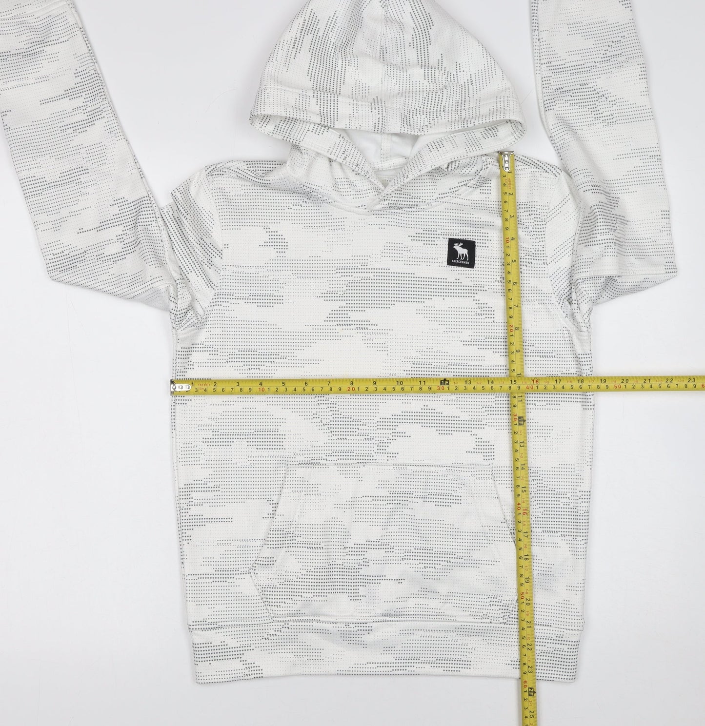 Boys UK Size 13-14 Years Abercrombie White Pullover Hoodie