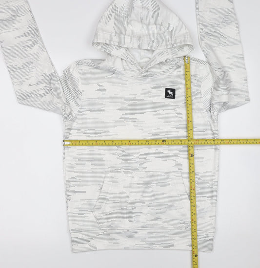 Boys UK Size 13-14 Years Abercrombie White Pullover Hoodie