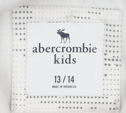 Boys UK Size 13-14 Years Abercrombie White Pullover Hoodie