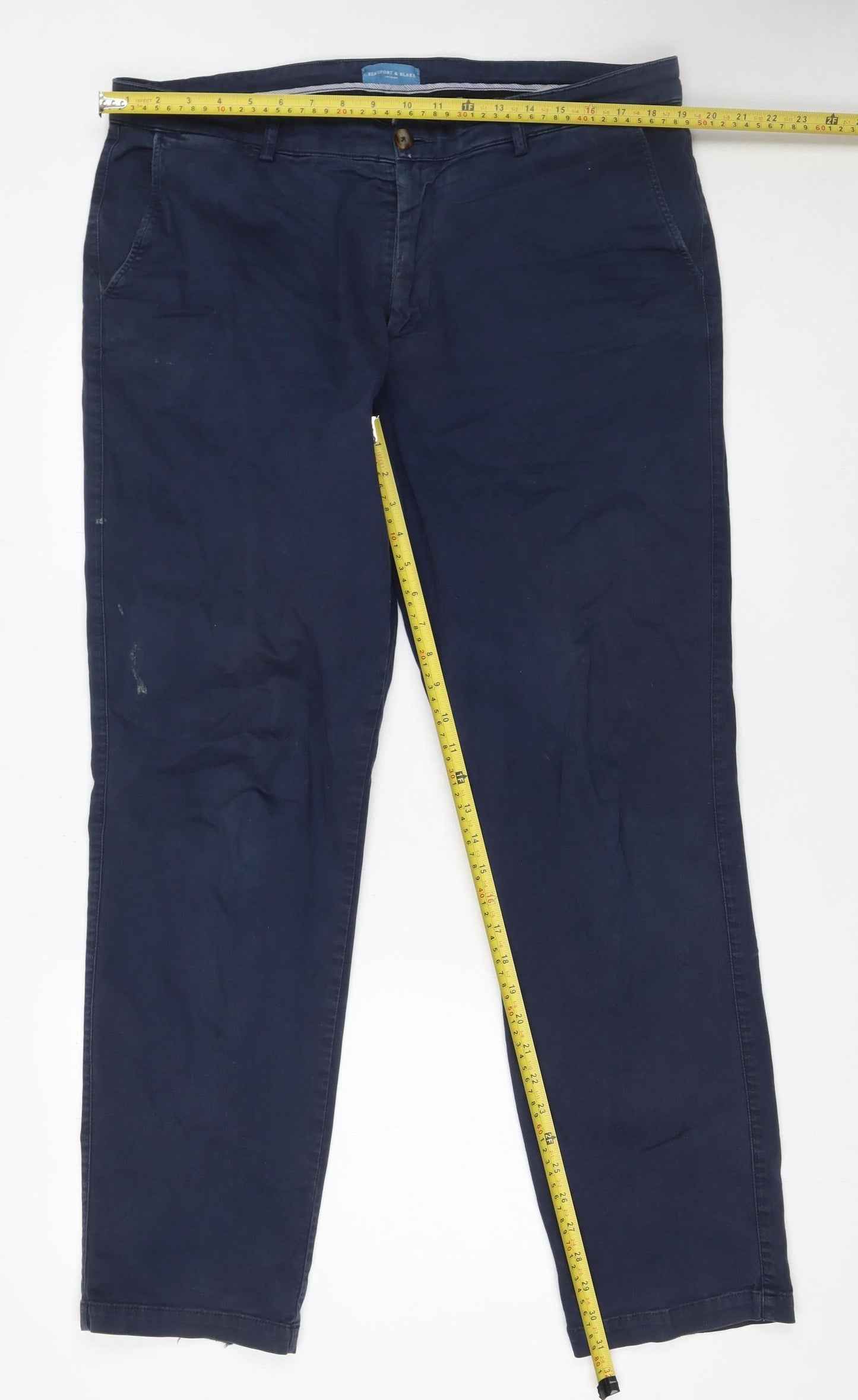 Mens UK Size 38 Beaufort & Blake Regular Fit Chino Blue Trousers