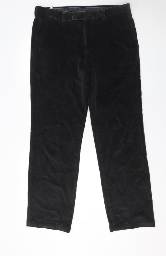 Mens UK Size 36 HUGO BOSS Regular Fit Chino Black Trousers