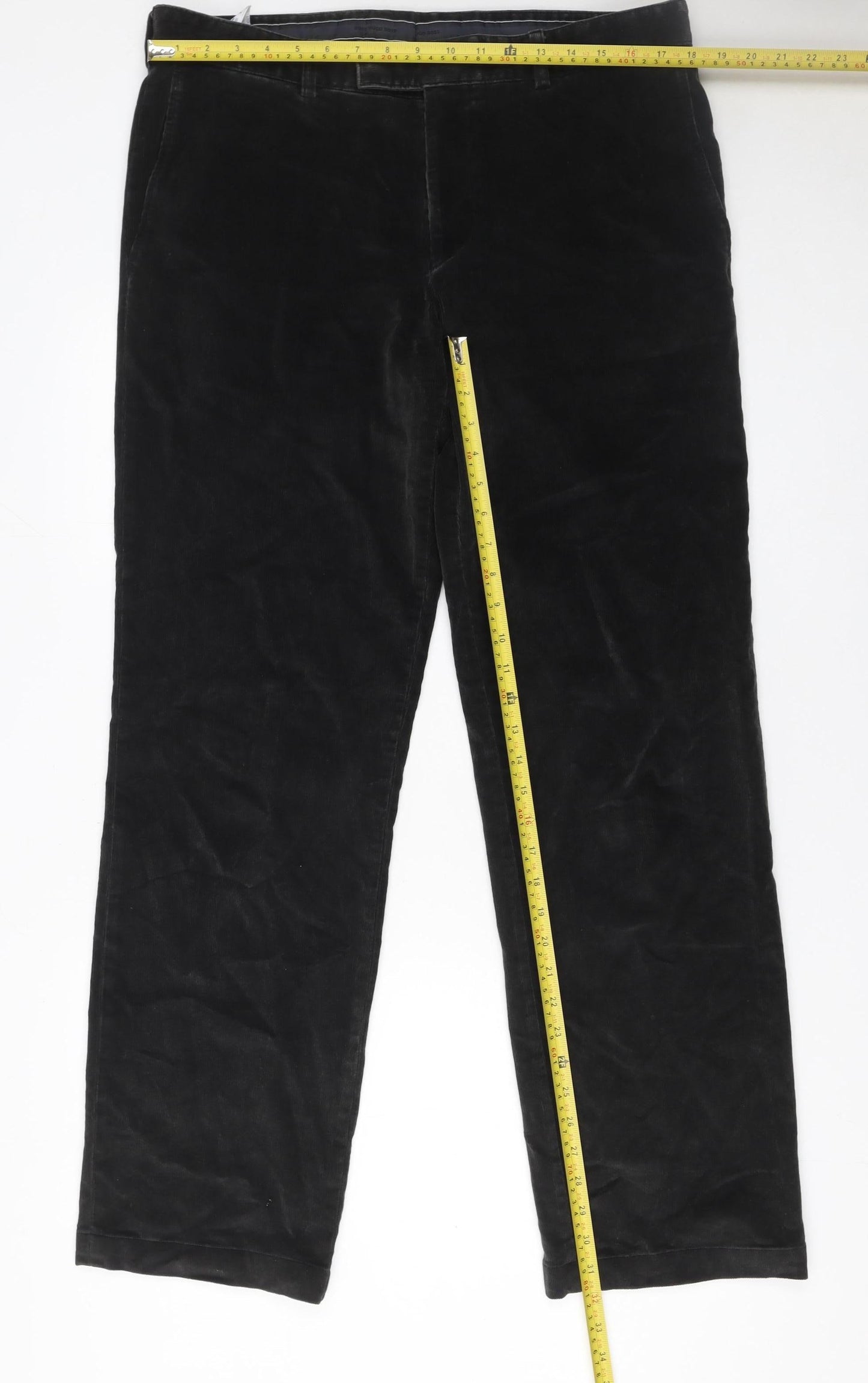 Mens UK Size 36 HUGO BOSS Regular Fit Chino Black Trousers