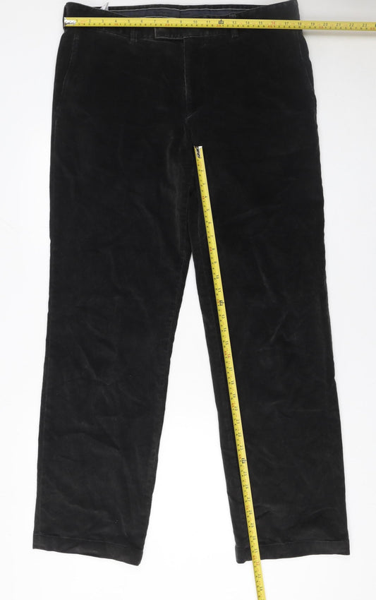 Mens UK Size 36 HUGO BOSS Regular Fit Chino Black Trousers