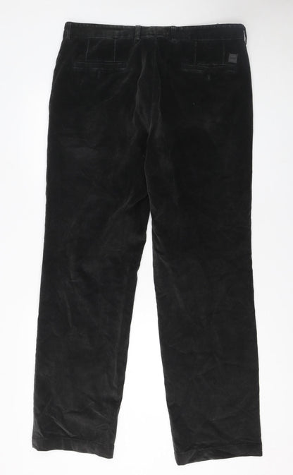 Mens UK Size 36 HUGO BOSS Regular Fit Chino Black Trousers